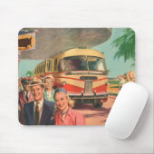 Vintage Reisende am Busbahnhof Mousepad (Mit Mouse)