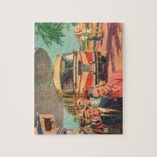 Vintage Reisende am Busbahnhof Puzzle (Vertikal)