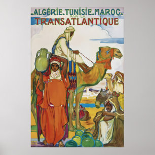 Vintage-Reiseplakat Algerien Tunesien Marokko Poster
