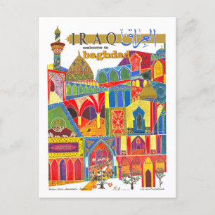 Vintage-Reiseplakat Bagdad Irak Postkarte