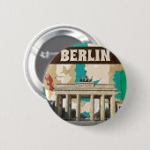 Vintage-Reiseplakat Berlin Button (Vorne & Hinten)