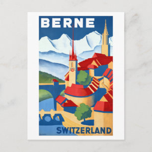 Vintage-Reiseplakat Bern Schweiz Postkarte