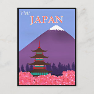 Vintage-Reiseplakat, Besuchen Sie Japan Postkarte