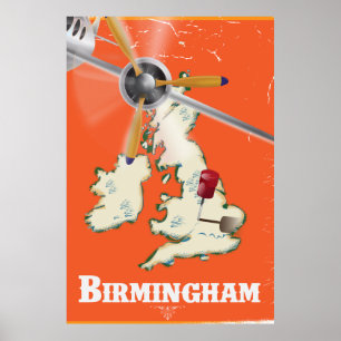 Vintage-Reiseplakat Birmingham Poster