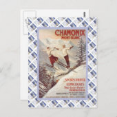 Vintage Reiseplakat, Chamonix, Mont Blanc, Postkarte (Vorne/Hinten)