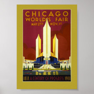 Vintage-Reiseplakat Chicago 1933 Weltausstellung Poster