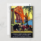 Vintage Reiseplakat - England und Schottland Postkarte (Vorne/Hinten)