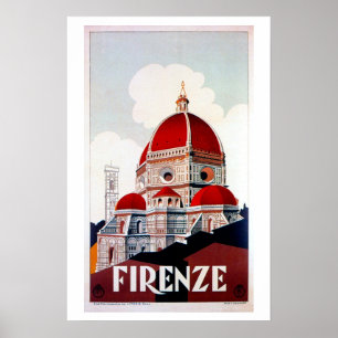 Vintage-Reiseplakat Florenz Italien Poster