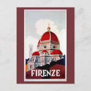Vintage-Reiseplakat Florenz Italien Postkarte
