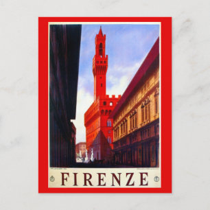 Vintage-Reiseplakat Florenz Italien Postkarte
