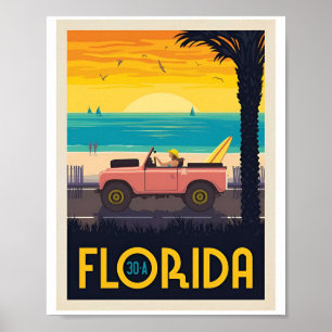 Vintage-Reiseplakat Florida Sommer Poster