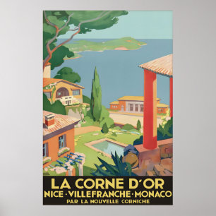 Vintage-Reiseplakat Französische Riviera La Corne Poster