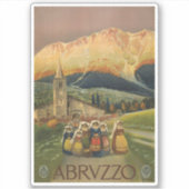Vintage Reiseplakat für Abruzzen, Italien. Aufkleber (Vorderseite)