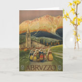 Vintage Reiseplakat für Abruzzen, Italien. Karte (Gelbe Blume)