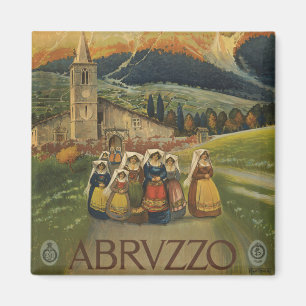 Vintage Reiseplakat für Abruzzen, Italien. Magnet