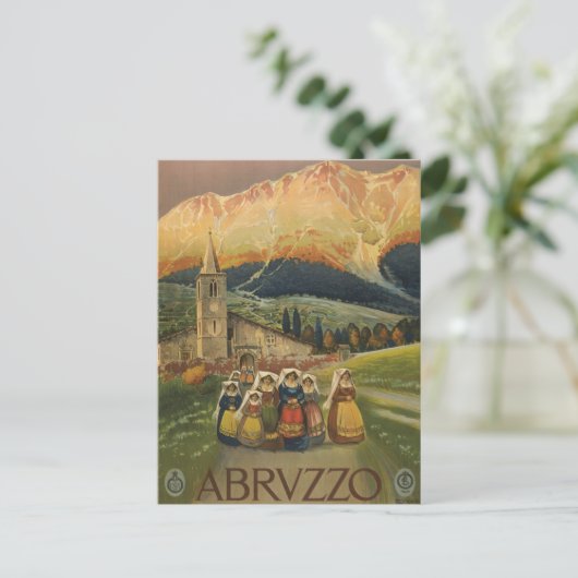 Vintage Reiseplakat für Abruzzen, Italien. Postkarte (Stehend Vorderseite)