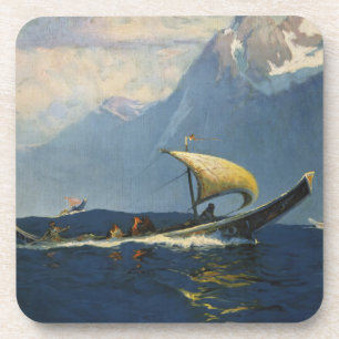 Vintage-Reiseplakat für Alaska Northern Pacific Getränkeuntersetzer