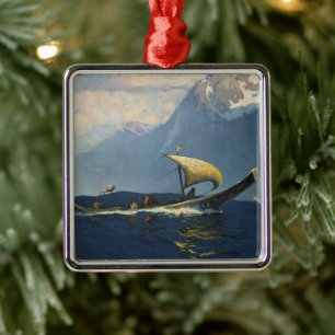 Vintage-Reiseplakat für Alaska Northern Pacific Ornament Aus Metall
