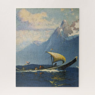 Vintage-Reiseplakat für Alaska Northern Pacific Puzzle