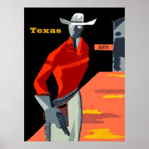 Vintage Reiseplakat für Austin, Texas