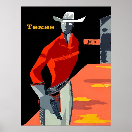 Vintage Reiseplakat für Austin, Texas Poster (Vorne)