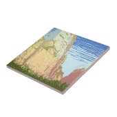 Vintage Reiseplakat für den Zion Nationalpark Fliese (Seite)