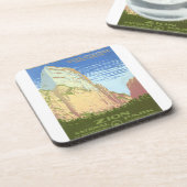 Vintage Reiseplakat für den Zion Nationalpark Getränkeuntersetzer (Linke Seite)