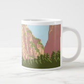 Vintage Reiseplakat für den Zion Nationalpark Jumbo-Tasse (Rechts)