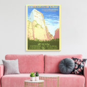 Vintage Reiseplakat für den Zion Nationalpark Leinwanddruck (Insitu (Wohnzimmer))