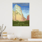 Vintage Reiseplakat für den Zion Nationalpark Poster (Küche)
