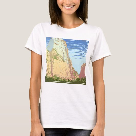 Vintage Reiseplakat für den Zion Nationalpark T-Shirt (Vorderseite)