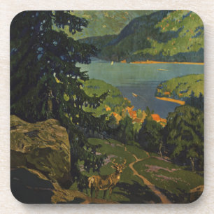 Vintage-Reiseplakat für die Adirondack Mountains Getränkeuntersetzer