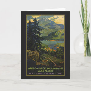 Vintage-Reiseplakat für die Adirondack Mountains Karte