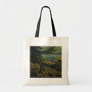 Vintage-Reiseplakat für die Adirondack Mountains Tragetasche