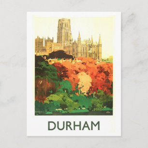 Vintage-Reiseplakat für Durham in England Postkarte