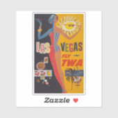 Vintage Reiseplakat für Flug nach Las Vegas Aufkleber (Blatt)