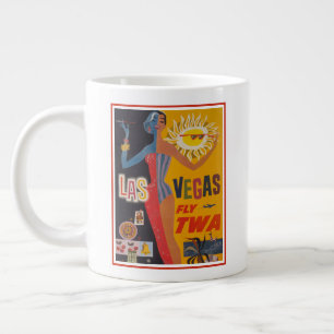 Vintage Reiseplakat für Flug nach Las Vegas Jumbo-Tasse