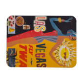 Vintage Reiseplakat für Flug nach Las Vegas Magnet (Horizontal)