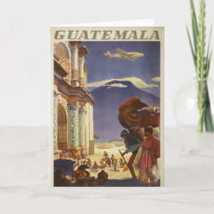 Vintage-Reiseplakat für Guatemala Karte