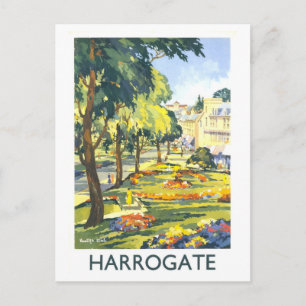 Vintage-Reiseplakat für Harrogate Postkarte