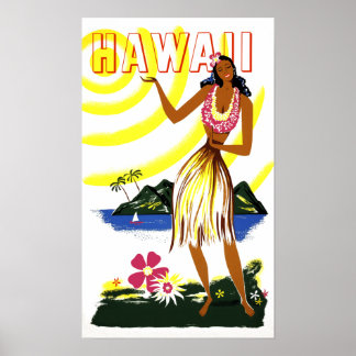 Vintage Reiseplakat für Hawaii Poster
