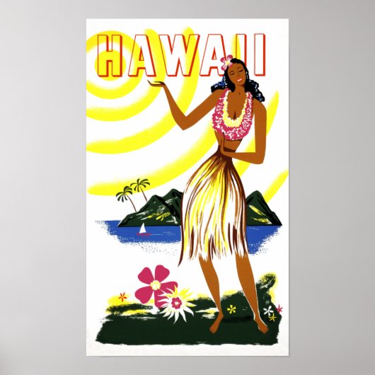 Vintage Reiseplakat für Hawaii Poster (Vorne)