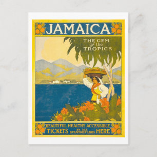Vintage-Reiseplakat für Jamaika Postkarte