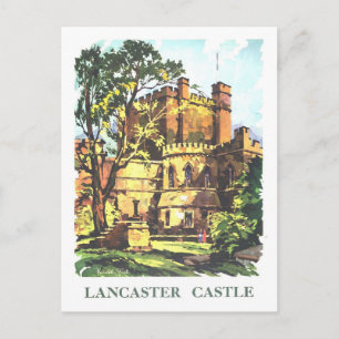 Vintage-Reiseplakat für Lancaster Castle Postkarte