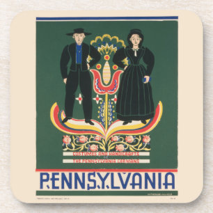 Vintage-Reiseplakat für Lancaster County, Pa Getränkeuntersetzer