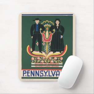 Vintage-Reiseplakat für Lancaster County, PA Mousepad