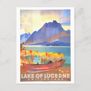 Vintage-Reiseplakat für Luzern, Schweiz, Postkarte