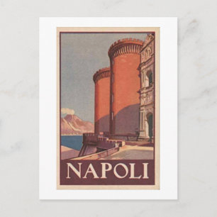 Vintage-Reiseplakat für Neapel, Italien Postkarte