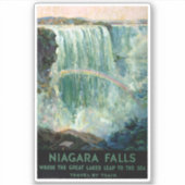 Vintage Reiseplakat für Niagarafälle Aufkleber (Vorderseite)