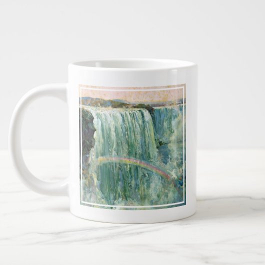 Vintage Reiseplakat für Niagarafälle Jumbo-Tasse (Links)